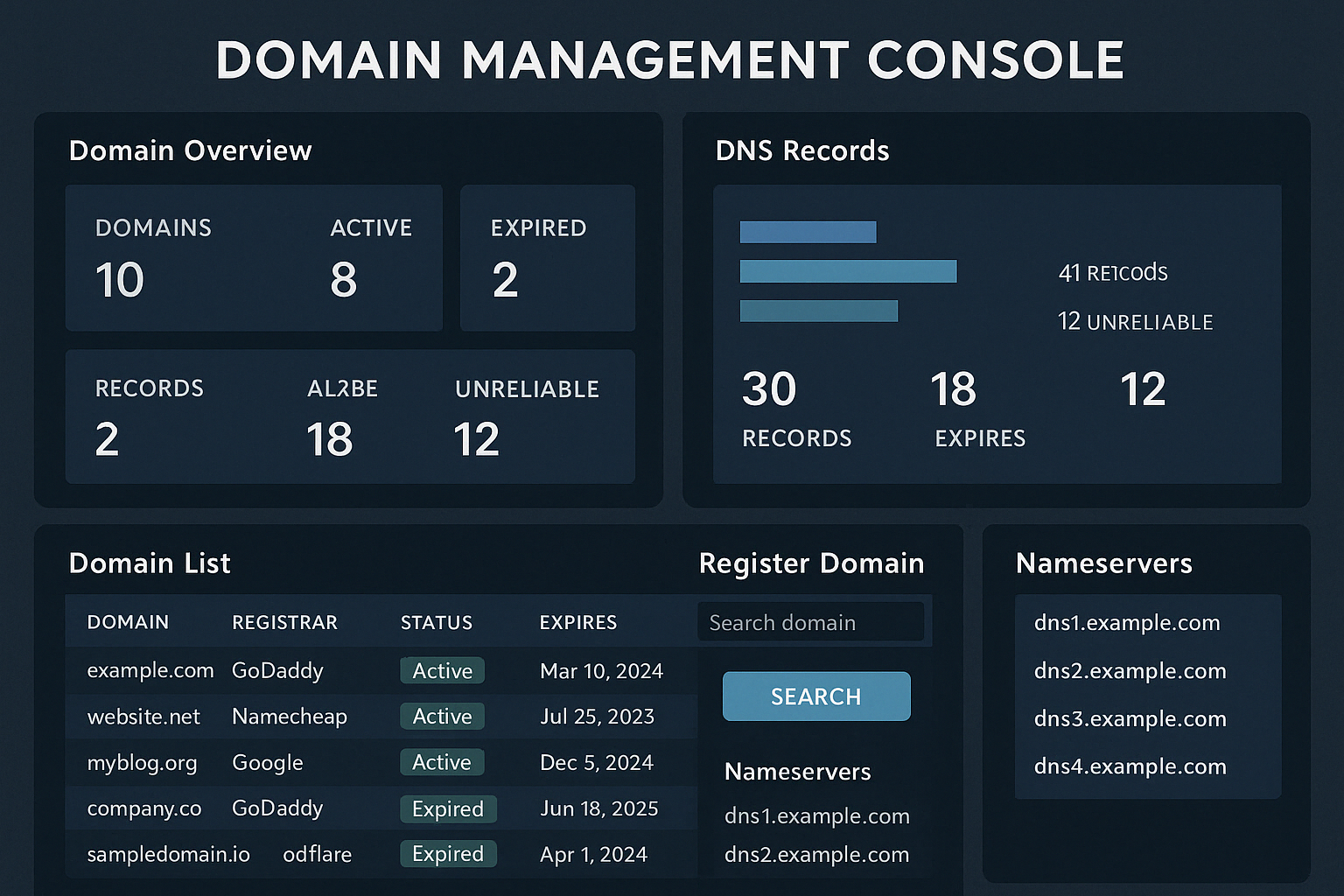 Domainmanagement-Interface - Verwaltung digitaler Identitäten mit Trimind